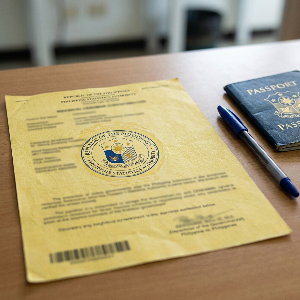 CENOMAR sample document from PSA Philippines